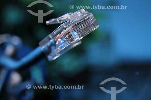  Subject: Detail of wire and connector rj45 / Place: Rio de Janeiro state (RJ) - Brazil / Date: 06/2012 