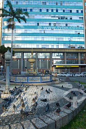  Subject: Fountain Talavera and Marco Zero in square Montevideo / Place: Porto Alegre city - Rio Grande do Sul state (RS) - Brazil / Date: 07/2012 