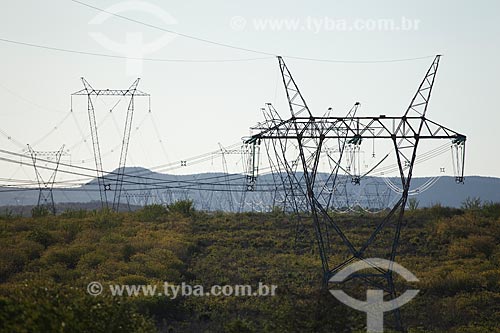  Subject: Transmission tower of electric energy generated in Complex Hydroelectric Paulo Afonso - constructed and projected by the CHESF / Place: Paulo Afonso city - Bahia state (BA) - Brazil / Date: 06/2012 