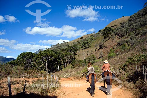  Subject: People riding the horse / Place: Itamonte city - Minas Gerais state (MG) - Brazil / Date: 08/2009 