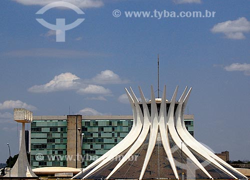  Subject: View of Metropolitan Cathedral of Nossa Senhora Aparecida  (Cathedral of Brasilia) / Place: Brasilia city -  Distrito Federal  (Federal District ) - Brazil / Date: 10/2006 