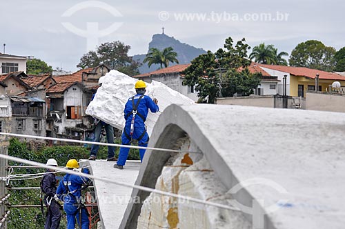  Subject: Construction of the Art Museum of Rio (MAR) with the Christ the Redeemer in the background / Place: Maua Square - Rio de Janeiro city - Rio de Janeiro state (RJ) - Brazil / Date: 09/2012 