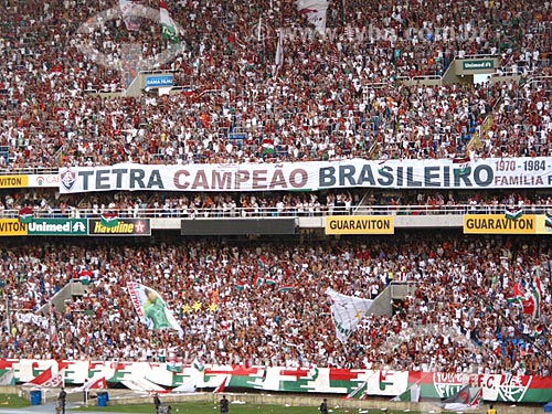  Subject: Supporters of Fluminense in the Joao Havelange Olympic Stadium (Engenhao) during the game Fluminense x Cruzeiro / Place: Engenho de Dentro neighborhood - Rio de Janeiro city - Rio de Janeiro state (RJ) - Brazil / Date: 11/2012 