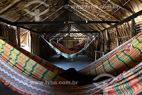  Subject: Hammock and straw roof of carnauba / Place: Barreirinhas city - Maranhao state (MA) - Brazil / Date: 10/2012 