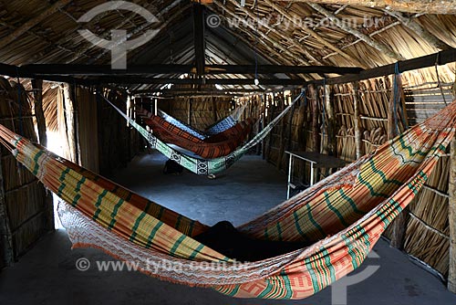  Subject: Hammock and straw roof of carnauba / Place: Barreirinhas city - Maranhao state (MA) - Brazil / Date: 10/2012 