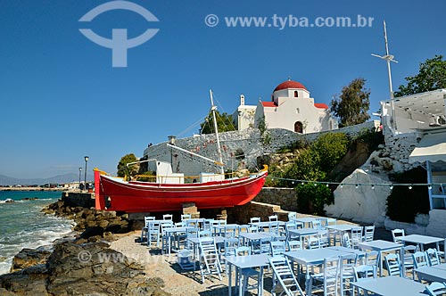  Subject: Boat used for the decoration of a restaurant / Place: Mykonos Island - Greece - Europe / Date: 04/2011 
