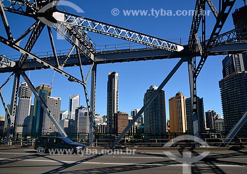  Subject: View of the buildings between the metal structure of the Story Bridge / Place: Brisbane city - Queensland state - Australia - Oceania / Date: 07/2011 