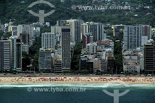  Subject: View of buildings and Leblon beach / Place: Rio de Janeiro city - Rio de Janeiro state (RJ) - Brazil / Date: 12/2012 