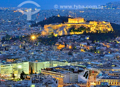  Subject: Acropolis view of Mount Lycabettus / Place: Athens city - Greece - Europe / Date: 04/2011 