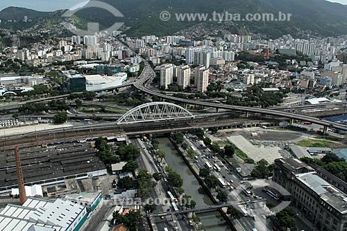  Subject:  View of the Cidade Nova neighborhood  -  Centro de Convencoes Sul America to the left and Line A1 subway Viaduct  / Place: Cidade Nova neighborhood - Rio de Janeiro state  (RJ) - Brazil / Date: 12/2012 