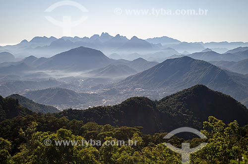  Subject: View of Teresopolis city on track for Pedra do Sino (Bell Stone) with Tres Picos de Salinas (Three Peaks of Salinas) in the background / Place: Teresopolis city - Rio de Janeiro state (RJ) - Brazil / Date: 09/2012 