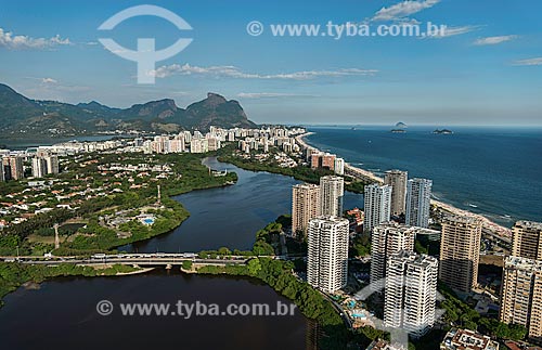  Subject: View of the Lagoon of Marapendi, Barra da Tijuca Beach and Rock of Gavea in the background / Place: Barra da Tijuca neighborhood - Rio de Janeiro city  (RJ)  -  Brazil / Date: 12/2012 