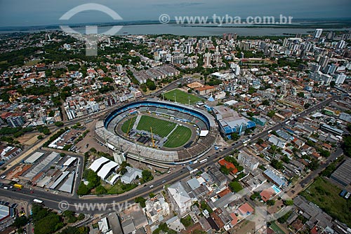  Subject: Aerial view of Monumental Olympic Stadium (1954) with Guaiba Lake in the background / Place: Medianeira neighborhood - Porto Alegre city - Rio Grande do Sul state (RS) - Brazil / Date: 12/2012 
