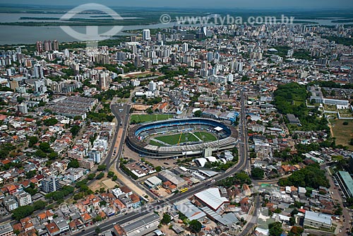  Subject: Aerial view of Monumental Olympic Stadium (1954) with Guaiba Lake in the background / Place: Medianeira neighborhood - Porto Alegre city - Rio Grande do Sul state (RS) - Brazil / Date: 12/2012 