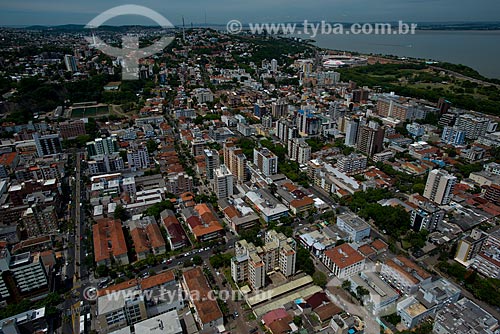  Aerial view of neighborhoods Menino Deus and Santa Tereza with in the background - to the left - the Municipal Department of Water and Sewer and - to the right - the Beira Rio Sports Complex   - Santa Tereza city - Rio Grande do Sul state (RS) - Brazil