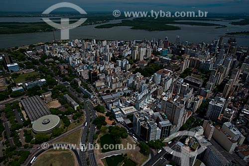  Subject: Aerial view of Company of Processing data of the State of Rio Grande do Sul - to the left - with Guaiba Lake in the background / Place: Porto Alegre city - Rio Grande do Sul state (RN) - Brazil / Date: 12/2012 