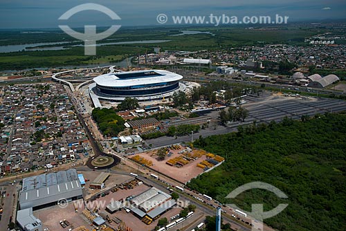  Subject: Aerial view of Gremio Arena (2012) with the Guaiba Lake in the background / Place: Humaita neighborhood - Porto Alegre city - Rio Grande do Sul state (RS) - Brazil / Date: 12/2012 