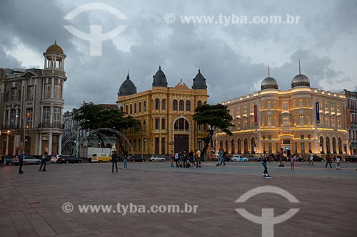  Subject: Rio Branco Square - also know as Ground Zero - with buildings of the Bandepe Cultural Institute, Commercial Association of Pernambuco and Caixa Cultura Recife in the background / Place: Recife city - Pernambuco state (PE) - Brazil / Date: 0 
