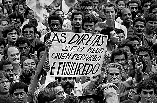  Subject: People at the meeting by Direct elections in the valley of Anhangabau / Place: Sao Paulo city - Sao Paulo state (SP) - Brazil / Date: 1984 