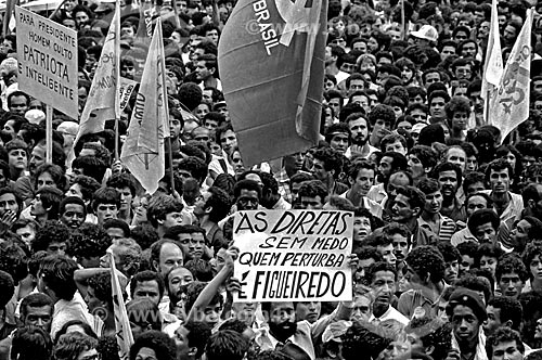  Subject: People at the meeting by Direct elections in the valley of Anhangabau / Place: Sao Paulo city - Sao Paulo state (SP) - Brazil / Date: 1984 