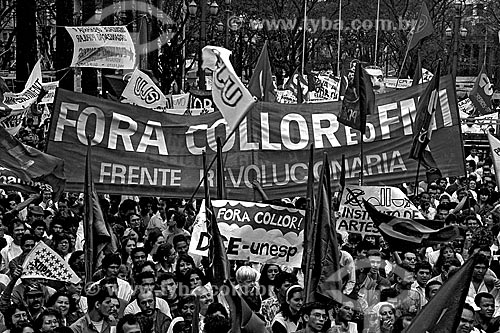  Subject: Manifestation pro impeachment of President Fernando Collor de Mello in Se Square / Place: Se neighborhood - Sao Paulo city - Sao Paulo state (SP) - Brazil / Date: 08/1992 