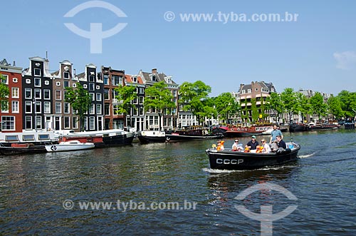  Subject: Boat with tourists on channel Museum Cruise / Place: Amsterdam city - Netherlands - Europe / Date: 05/2012 