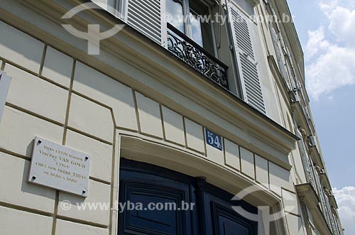  Subject: House where he lived Vincent Van Gogh and his brother Theo between 1886 - 1888 / Place: Montmartre neighborhood - Paris - France - Europe / Date: 05/2012 