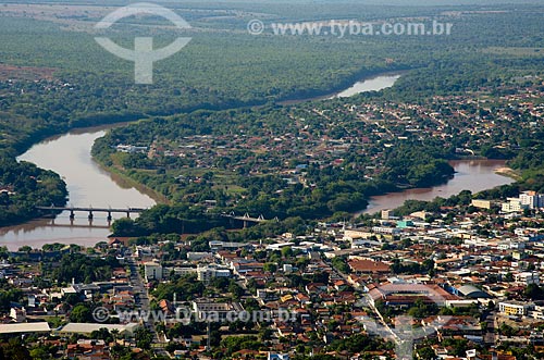  Subject: Views of Barra do Garcas city from Christ hill - Araguaia River to the left and and Garcas River to the right / Place: Barra do Garcas city - Mato Grosso state (MT) - Brazil / Date: 10/2012 