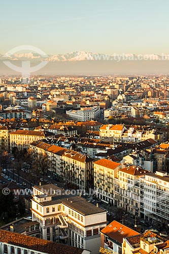  Subject: View of the city of Turin from the top of Mole Antonelliana, with Hill of Superga in the background / Place: Turin - Province of Turin - Italy / Date: 12/2012 