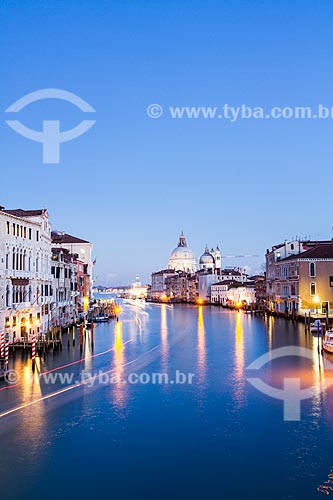  Subject: Grand channel (channel Grande) viewed from Ponte della Accademia at evening / Place: Venice - Italy - Europe / Date: 12/2012 
