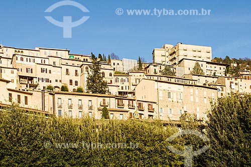  Subject: Houses inside the walls of Assisi city - hometown of Saint Francis (Francesco Bernardone) / Place: Assisi - Perugia Province - Italy - Europe / Date: 12/2012 