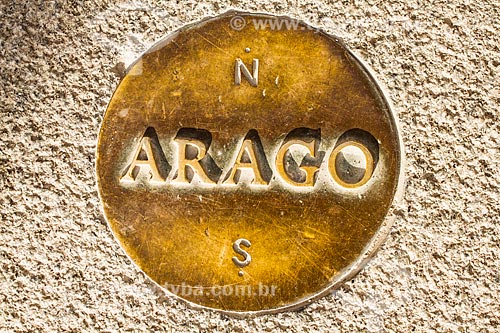  Subject: One of the Arago medallions at Musee du Louvre (Louvre Museum) - mark the line of the Paris Meridian / Place: Paris - France - Europe / Date: 01/2013 