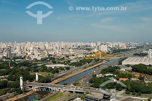  Subject: Marginal Tiete - Professor Simao Faiguenboim Highway - with the Bandeiras Bridge (Flags Bridge) and Governador Orestes Quercia Brigde in the background / Place: Sao Paulo city - Sao Paulo state (SP) - Brazil / Date: 02/2013 