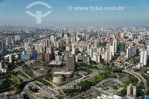  Subject: Aerial view of Municipal Palace - building complex formed by Theater, Library, City Hall, Forum and Municipal Chamber of Santo Andre city / Place: Santo Andre city - Sao Paulo state (SP) - Brazil / Date: 02/2013 