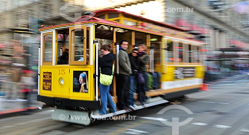  Subject: Passengers on the tram Cable Car / Place: San Francisco- California - United States of America - USA / Date: 02/2013 