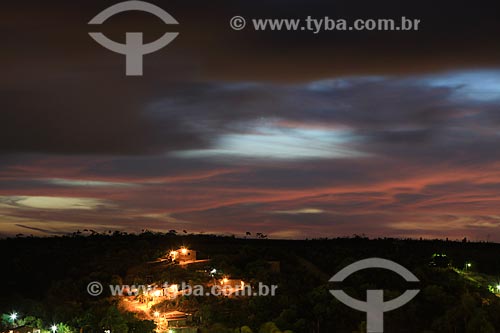  Subject: Houses in the city of Pitimbu at nightfall / Place: Pitimbu city - Paraiba state (PB) - Brazil / Date: 01/2013 