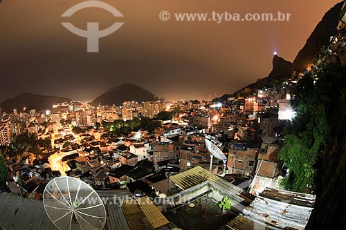  Subject: View neighborhood of Botafogo, Santa Marta slum part of Christ the Redeemer with the background / Place: Rio de Janeiro city - Rio de Janeiro state (RJ) - Brazil / Date: 02/2012 