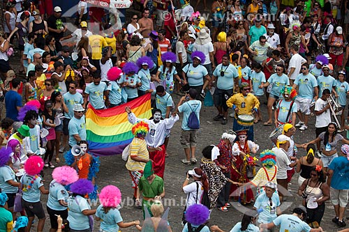  Subject: Peoples with the LGBT pride flag in street carnival at Olinda city / Place: Olinda city - Pernambuco state (PE) - Brazil / Date: 02/2013 