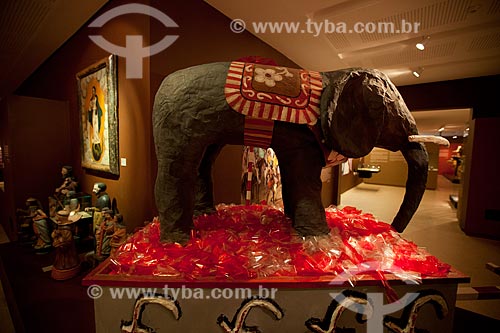  Elephant of Elephant Maracatu group - group of Nation Maracatu or Baque Virado Maracatu - Permanent exhibition in Joaquim Nabuco Foundation, Gilberto Freyre Campus (use cultural)   - Recife city - Pernambuco state (PE) - Brazil