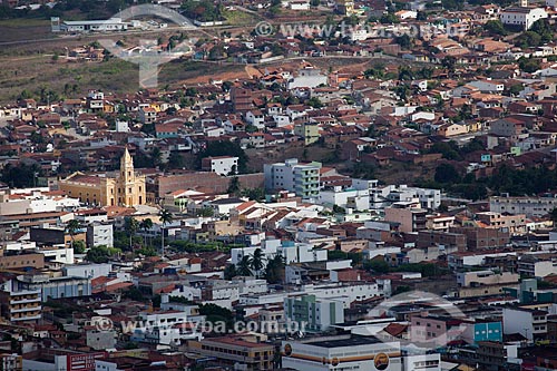  General view of the Guarabira city from path to Friar Damian Memorial - also known as Friar Damian sanctuary - with Nossa Senhora da Luz Cathedral to the left   - Guarabira city - Paraiba state (PB) - Brazil