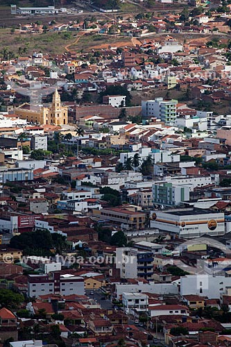  General view of the Guarabira city from path to Friar Damian Memorial - also known as Friar Damian sanctuary - with Nossa Senhora da Luz Cathedral to the left   - Guarabira city - Paraiba state (PB) - Brazil