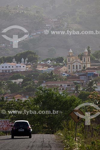  View of the Alagoa Grande city - hometown of the composer Jackson do Pandeiro - from Highway PB-079 with the Nossa Senhora da Boa Viagem Church (1868) to the right   - Alagoa Grande city - Paraiba state (PB) - Brazil