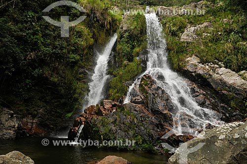 Subject: Second fall of the Ouro Waterfall in the Ouro River (Gold River) - Serra da Canasta complex / Place: Delfinopolis city - Minas Gerais state (MG) - Brazil / Date: 03/2013 