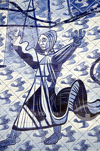  Subject: Panel Tiles by Candido Portinari at Sao Francisco de Assis Church (1943) - also known as Pampulha Church / Place: Pampulha neighborhood - Belo Horizonte city - Minas Gerais state (MG) - Brazil / Date: 01/2013 