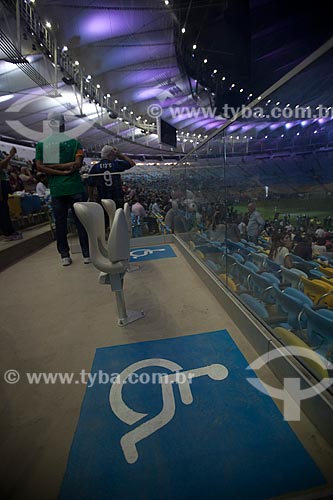  Subject: Space reserved for people with disabilities at the test event at Journalist Mario Filho Stadium - also known as Maracana / Place: Maracana neighborhood - Rio de Janeiro city - Rio de Janeiro state (RJ) - Brazil / Date: 04/2013 
