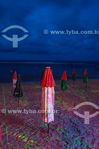  Subject: The projection of lights by laser rays on the Center Beach / Place: Pipa District - Tibau do Sul city - Rio Grande do Norte state (RN) - Brazil / Date: 03/2013 