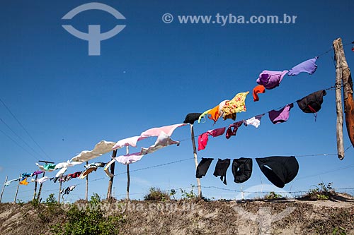  Subject: Clothes drying on clothesline / Place: Goianinha city - Rio Grande do Norte state (RN) - Brazil / Date: 03/2013 