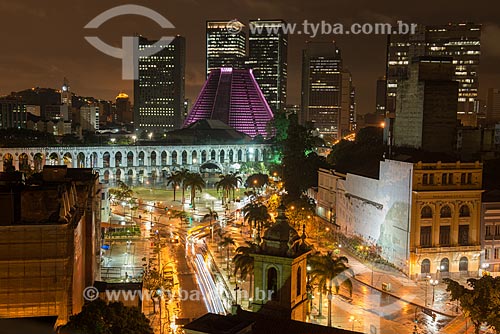  Subject: View of Lapa Arches (1750) with the Cathedral of Sao Sebastiao do Rio de Janeiro (1979) and buildings of the city center in the background / Place: Lapa neighborhood - Rio de Janeiro city - Rio de Janeiro state (RJ) - Brazil / Date: 02/2013 