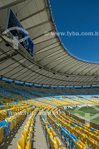  Subject: Chairs and screen of Journalist Mario Filho Stadium - also known as Maracana / Place: Rio de Janeiro city - Rio de Janeiro state (RJ) - Brazil / Date: 05/2013 