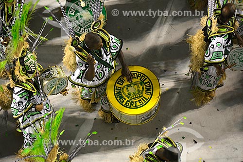  Subject: Parade of Gremio Recreativo Escola de Samba Imperatriz Leopoldinense Samba School - Drums - Plot in 2013 - Para, The Muiraquita of Brazil / Place: Rio de Janeiro city - Rio de Janeiro state (RJ) - Brazil / Date: 02/2013 